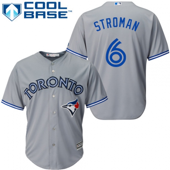 Women's Majestic Toronto Blue Jays #6 Marcus Stroman Replica Grey MLB Jersey - Ujersey