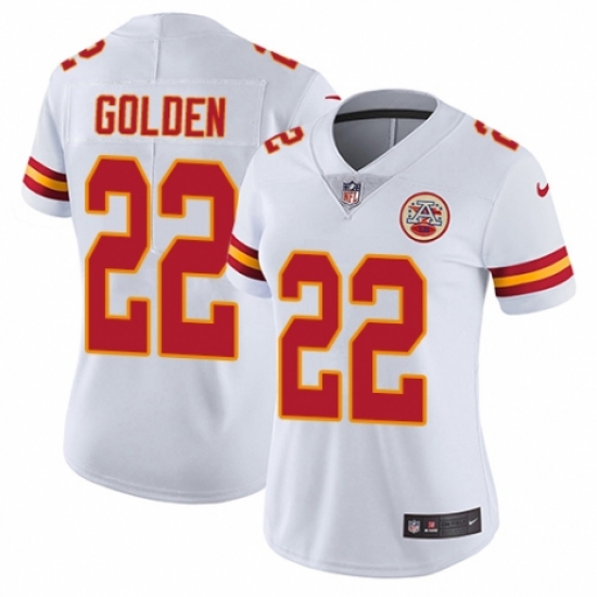 Women's Nike Kansas City Chiefs #22 Robert Golden White Vapor Untouchable Limited Player NFL Jersey - Ujersey