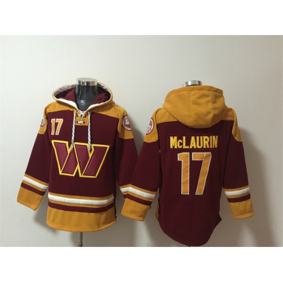 Men's Washington Commanders #17 Terry McLaurin Burgundy Ageless Must-Have Lace-Up Pullover Hoodie - Ujersey