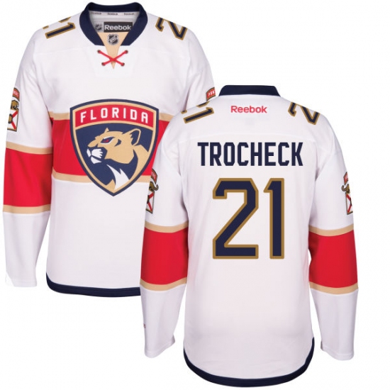 Women's Reebok Florida Panthers #21 Vincent Trocheck Authentic White Away NHL Jersey - Ujersey