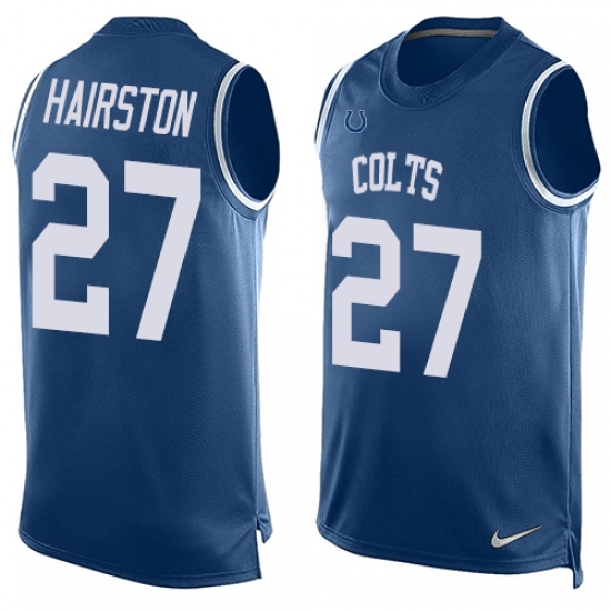 Men's Nike Indianapolis Colts #27 Nate Hairston Limited Royal Blue Player Name & Number Tank Top NFL Jersey - Ujersey