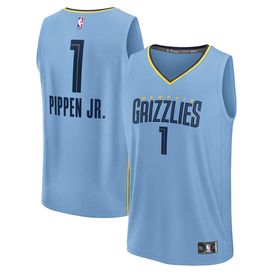 Men's Memphis Grizzlies Scotty Pippen Jr. Fanatics Light Blue Fast Break Replica Player Jersey - Statement Edition - Ujersey NHL