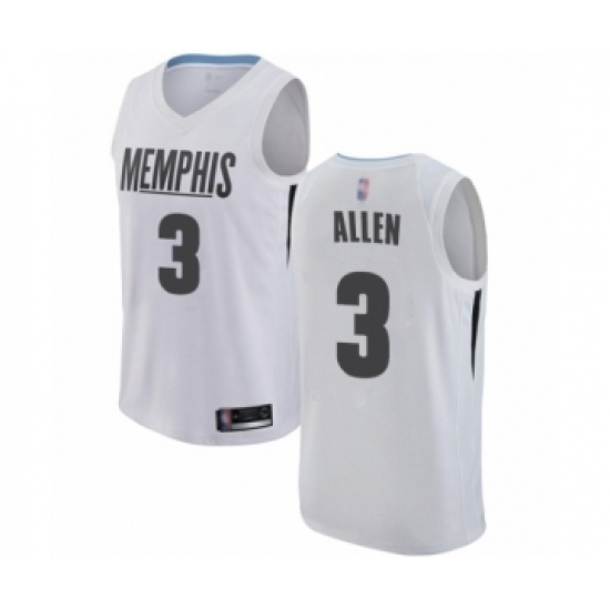 Men's Memphis Grizzlies #3 Grayson Allen Authentic White Basketball Jersey - City Edition - Ujersey