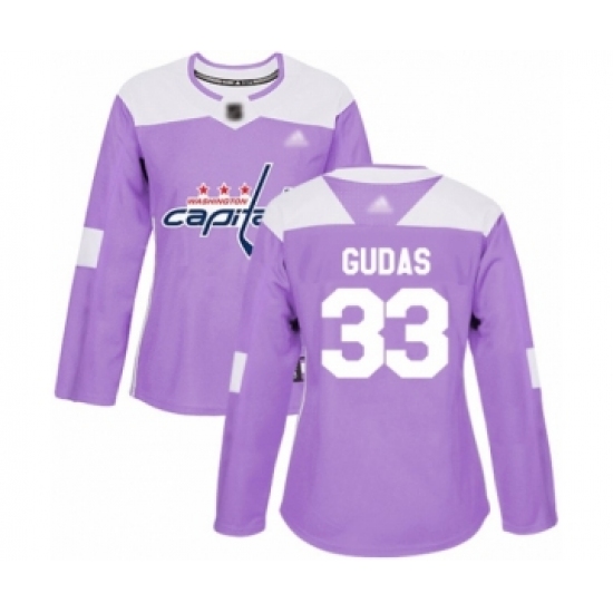 Women's Washington Capitals #33 Radko Gudas Authentic Purple Fights Cancer Practice Hockey Jersey - Ujersey
