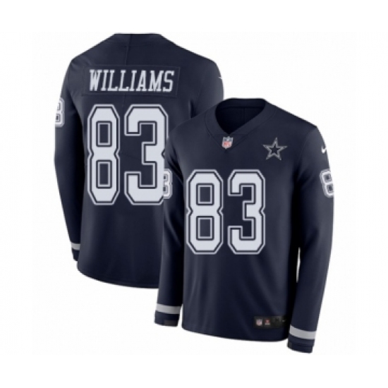 Men's Nike Dallas Cowboys #83 Terrance Williams Limited Navy Blue Therma Long Sleeve NFL Jersey - Ujersey
