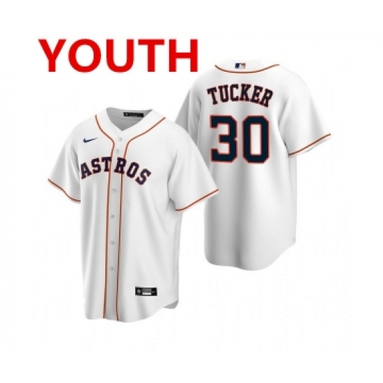 Youth Houston Astros #30 Kyle Tucker White Cool Base Stitched Jersey - Ujersey
