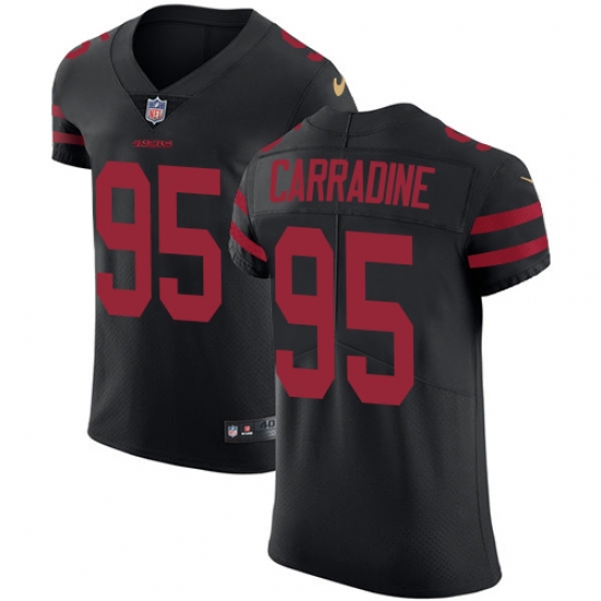 Men's Nike San Francisco 49ers #95 Tank Carradine Black Alternate Vapor Untouchable Elite Player NFL Jersey - Ujersey