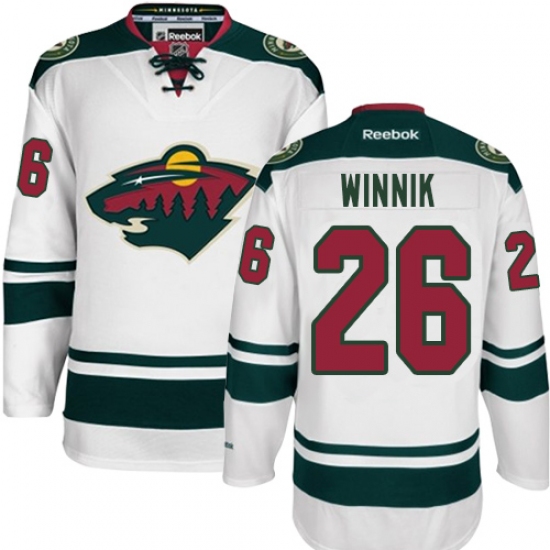 Men's Reebok Minnesota Wild #26 Daniel Winnik Authentic White Away NHL Jersey - Ujersey