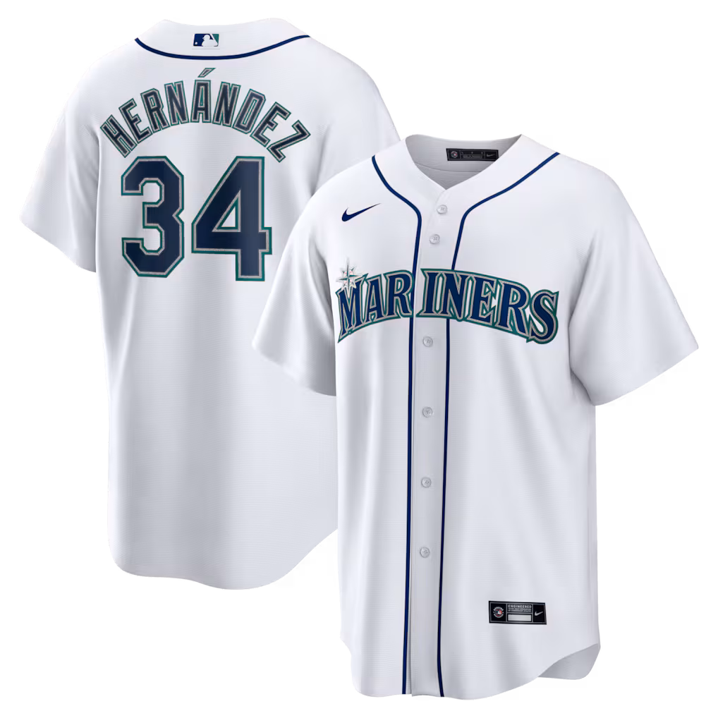 Men's Seattle Mariners Felix Hernandez Nike White Home Retired Player Replica Jersey - Ujersey