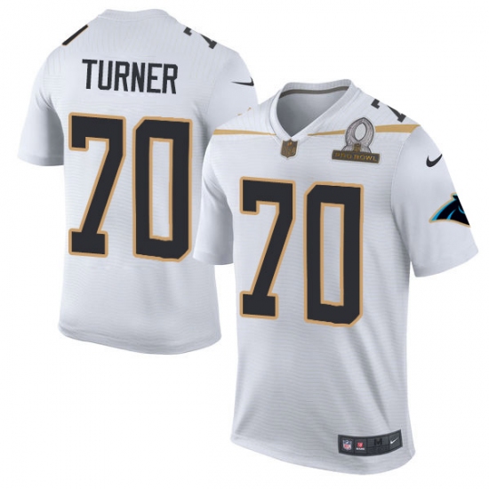 Men's Nike Carolina Panthers #70 Trai Turner Elite White Team Rice 2016 Pro Bowl NFL Jersey - Ujersey