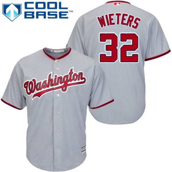 Youth Majestic Washington Nationals #32 Matt Wieters Authentic Grey Road Cool Base MLB Jersey - Ujersey