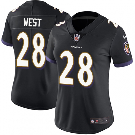 Women's Nike Baltimore Ravens #28 Terrance West Black Alternate Vapor Untouchable Limited Player NFL Jersey - Ujersey