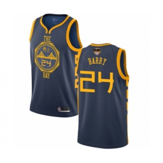 Youth Golden State Warriors #24 Rick Barry Swingman Navy Blue Basketball 2019 Basketball Finals Bound Jersey - City Edition - Ujersey