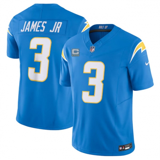 Men's Los Angeles Chargers #3 Derwin James Jr. Blue 2024 F.U.S.E. With 4-Star C Vapor Untouchable Limited Stitched Jersey - Ujersey