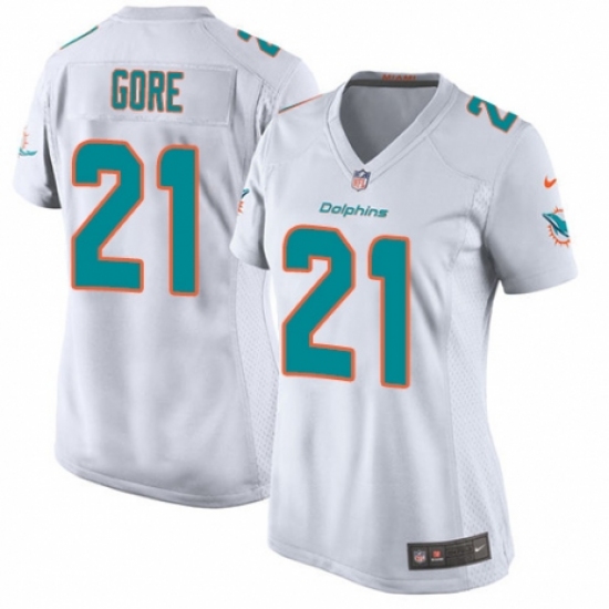 Women's Nike Miami Dolphins #21 Frank Gore Game White NFL Jersey - Ujersey