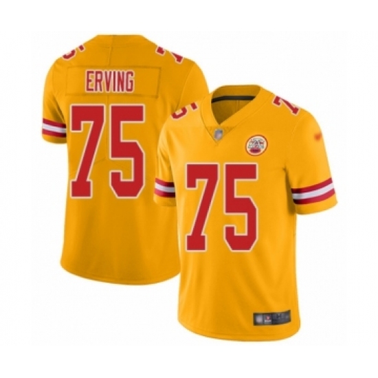 Youth Kansas City Chiefs #75 Cameron Erving Limited Gold Inverted Legend Football Jersey - Ujersey