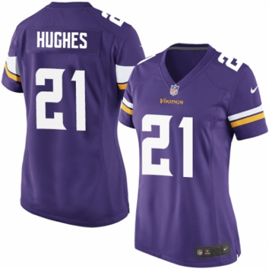 Women's Nike Minnesota Vikings #21 Mike Hughes Game Purple Team Color NFL Jersey - Ujersey