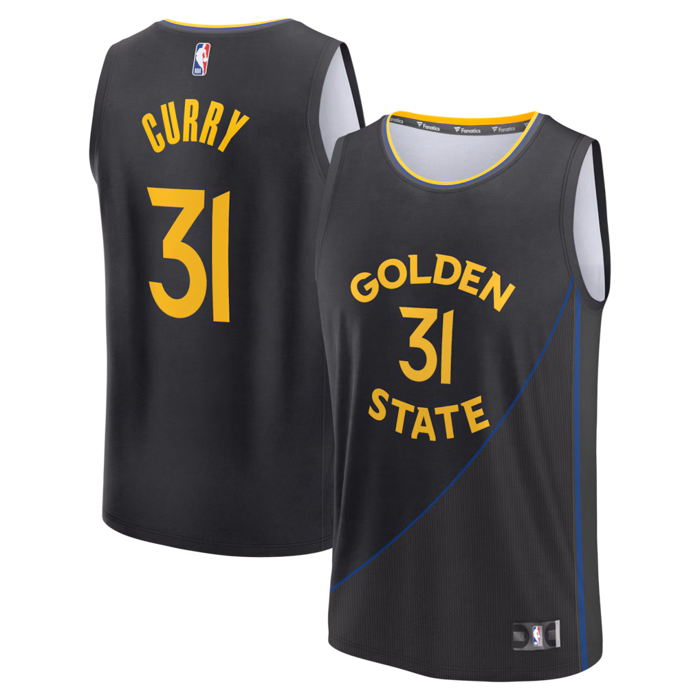 Men's Golden State Warriors Seth Curry Fanatics Black Fast Break Replica Player Jersey - Statement Edition - Ujersey