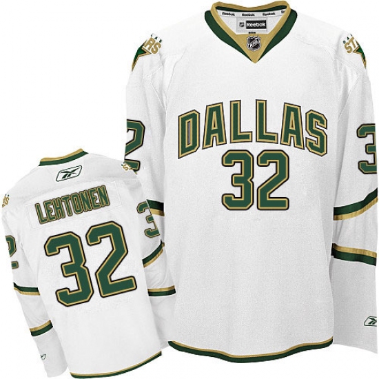 Men's Reebok Dallas Stars #32 Kari Lehtonen Premier White Third NHL Jersey - Ujersey