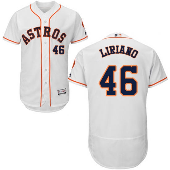 Men's Majestic Houston Astros #46 Francisco Liriano White Flexbase Authentic Collection MLB Jersey - Ujersey