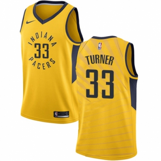 Youth Nike Indiana Pacers #33 Myles Turner Authentic Gold NBA Jersey Statement Edition - Ujersey