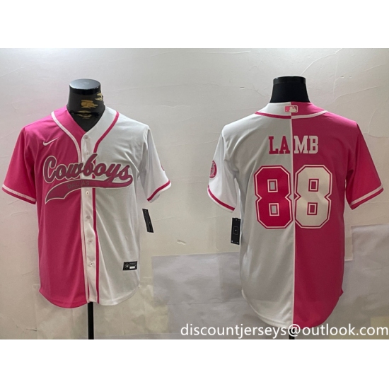Men's Dallas Cowboys #88 CeeDee Lamb 2024 Arctic white red Stitched Baseball Jersey - Ujersey