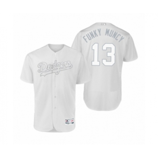 Men's Los Angeles Dodgers #13 Max Muncy Funky Muncy White 2019 Players' Weekend Authentic Jersey - Ujersey