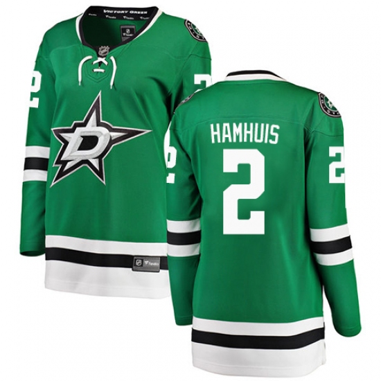 Women's Dallas Stars #2 Dan Hamhuis Authentic Green Home Fanatics Branded Breakaway NHL Jersey - Ujersey