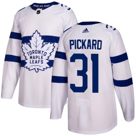Youth Adidas Toronto Maple Leafs #31 Calvin Pickard Authentic White 2018 Stadium Series NHL Jersey - Ujersey