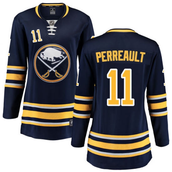 Women's Buffalo Sabres #11 Gilbert Perreault Fanatics Branded Navy Blue Home Breakaway NHL Jersey - Ujersey