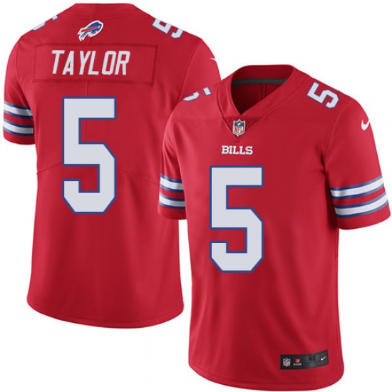 Men's Nike Buffalo Bills #5 Tyrod Taylor Elite Red Rush Vapor Untouchable NFL Jersey - Ujersey
