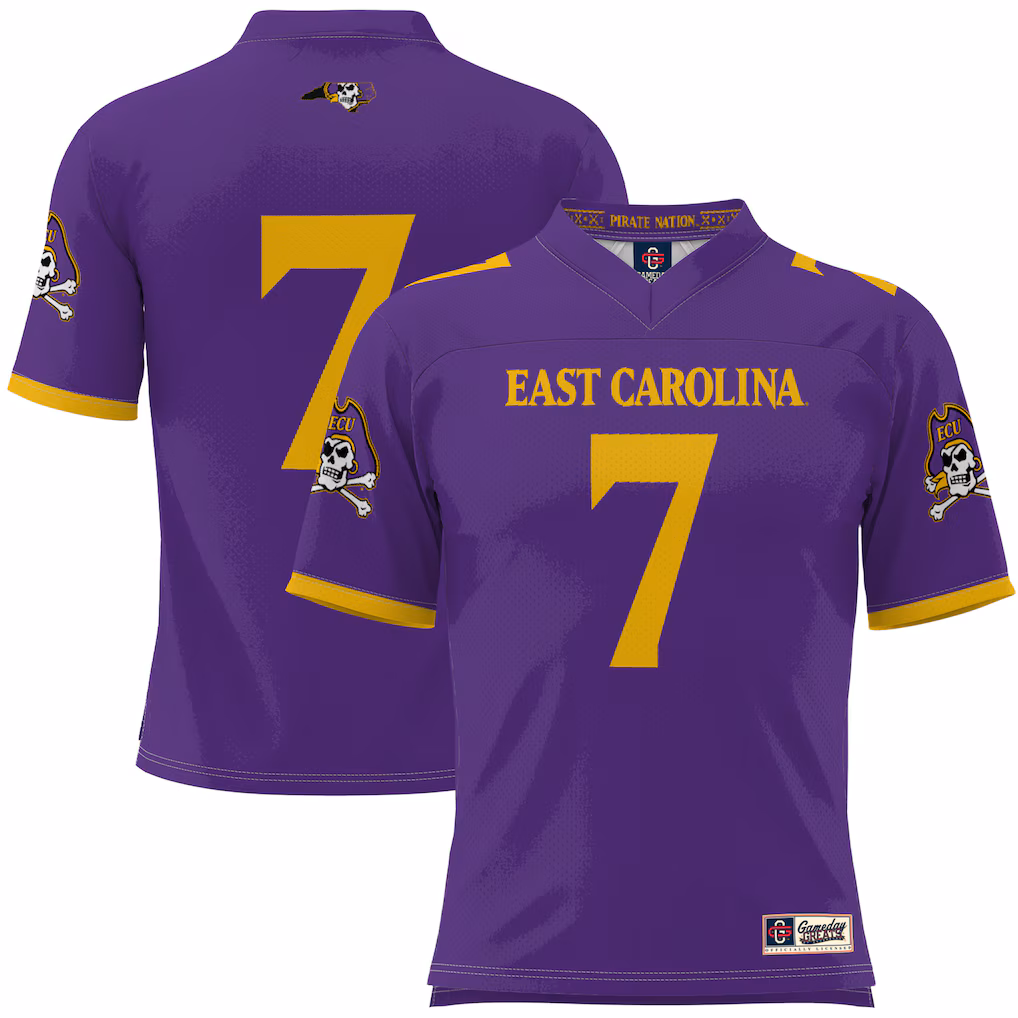 Youth GameDay Greats #1 Purple ECU Pirates Football Jersey