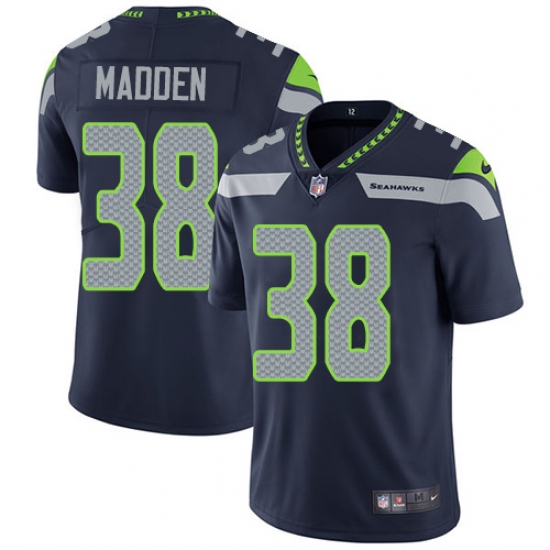 Youth Nike Seattle Seahawks #38 Tre Madden Navy Blue Team Color Vapor Untouchable Limited Player NFL Jersey - Ujersey
