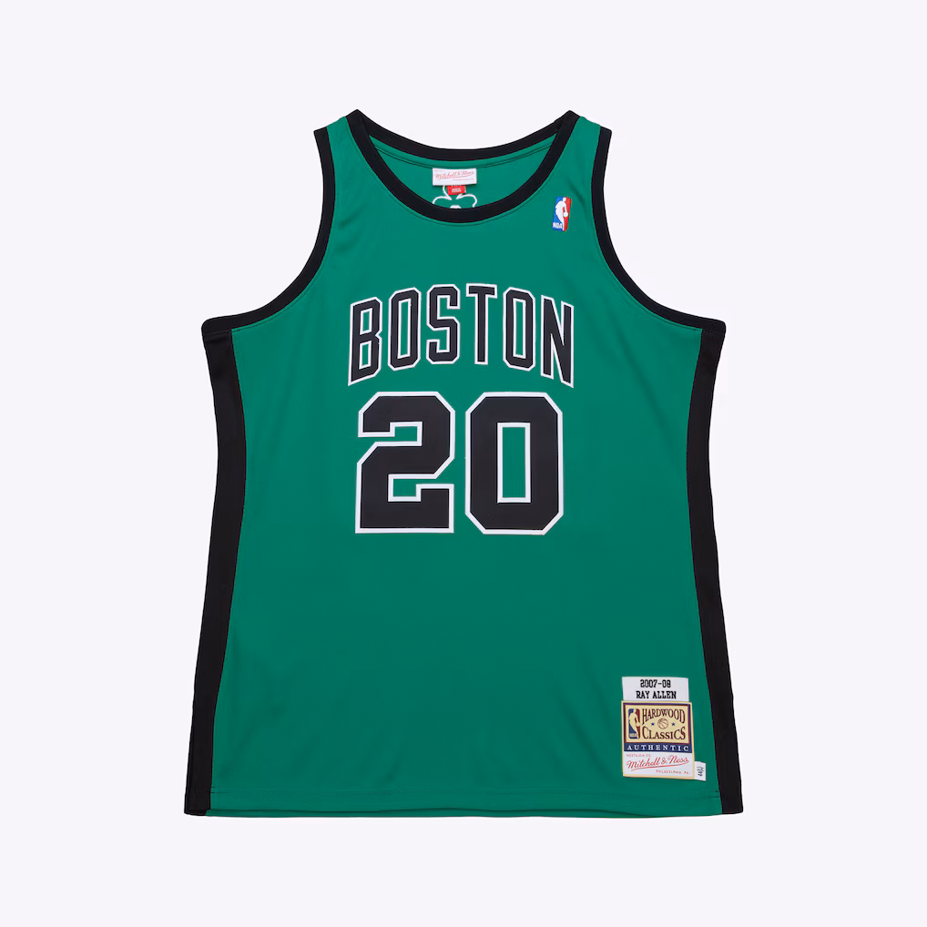 Men's Boston Celtics Ray Allen Mitchell & Ness Kelly Green 2007-08 Hardwood Classics Authentic Jersey