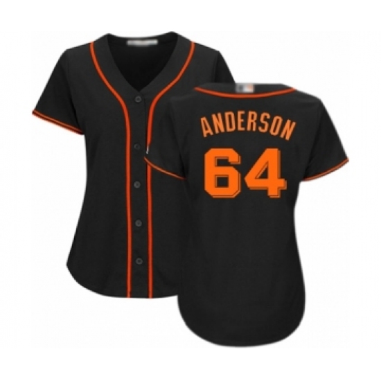Women's San Francisco Giants #64 Shaun Anderson Authentic Black Alternate Cool Base Baseball Player Jersey - Ujersey