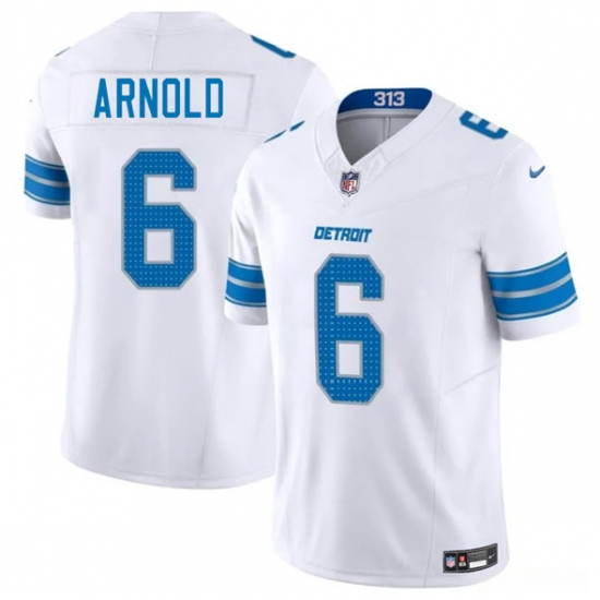 Men's Detroit Lions #6 Terrion Arnold White 2025 F.U.S.E. Vapor Limited Football Stitched Jersey - Ujersey