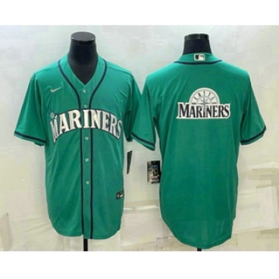 Men's Seattle Mariners Big Logo Green Stitched MLB Cool Base Nike Jersey - Ujersey
