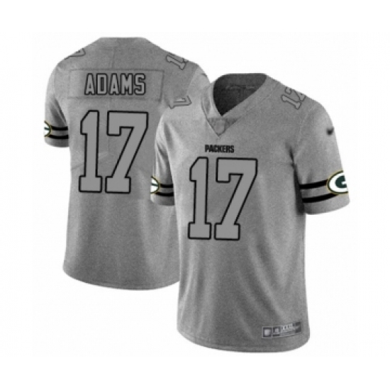 Men's Green Bay Packers #17 Davante Adams Limited Gray Team Logo Gridiron Limited Football Jersey - Ujersey