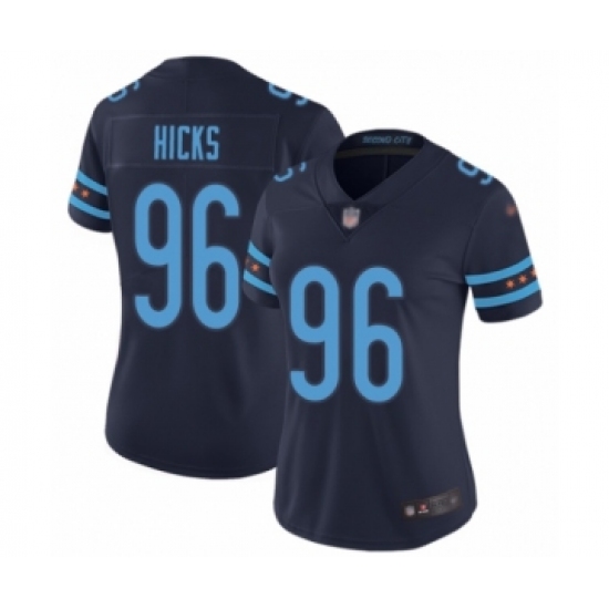 Women's Chicago Bears #96 Akiem Hicks Limited Navy Blue City Edition Football Jersey - Ujersey