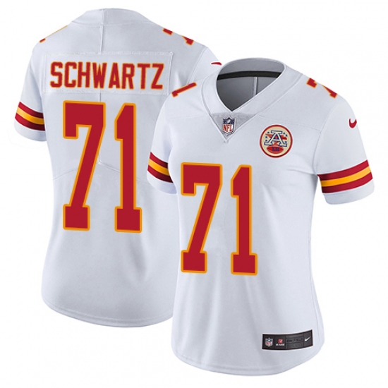 Women's Nike Kansas City Chiefs #71 Mitchell Schwartz White Vapor Untouchable Limited Player NFL Jersey - Ujersey