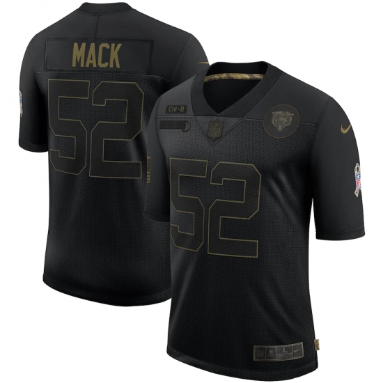 Men's Chicago Bears #52 Khalil Mack Black Nike 2020 Salute To Service Limited Jersey - Ujersey