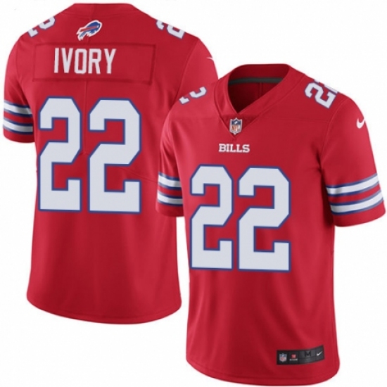 Men's Nike Buffalo Bills #22 Chris Ivory Limited Red Rush Vapor Untouchable NFL Jersey - Ujersey