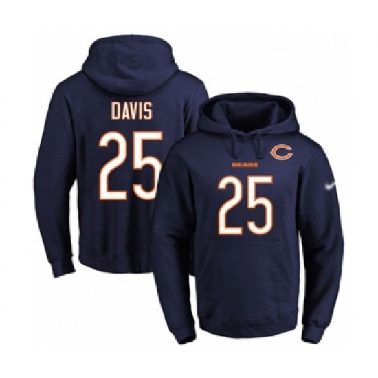 Football Men's Chicago Bears #25 Mike Davis Navy Blue Name & Number Pullover Hoodie - Ujersey