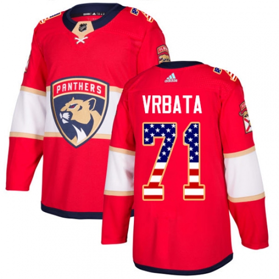 Men's Adidas Florida Panthers #71 Radim Vrbata Authentic Red USA Flag Fashion NHL Jersey - Ujersey
