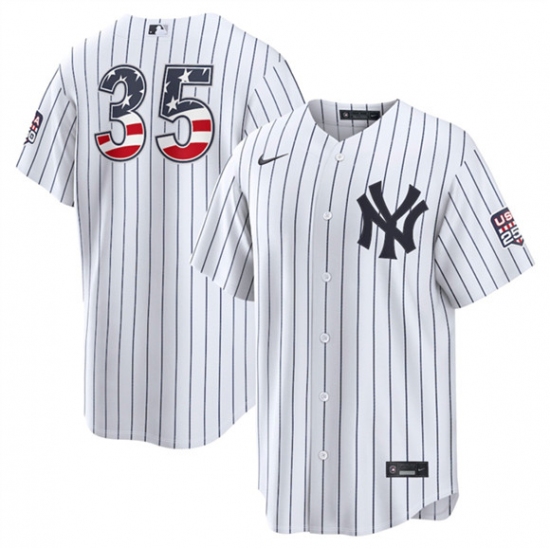Men's New York Yankees #35 Cody Bellinger White 2026 USA 250 Fourth of July Home Stadium Stitched Baseball Jersey - Ujersey