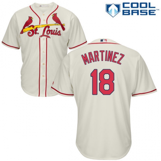 Youth Majestic St. Louis Cardinals #18 Carlos Martinez Replica Cream Alternate Cool Base MLB Jersey - Ujersey