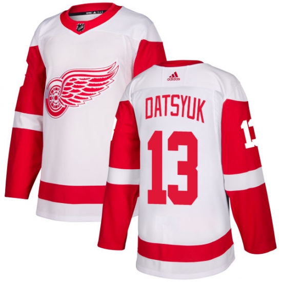 Youth Adidas Detroit Red Wings #13 Pavel Datsyuk Authentic White Away NHL Jersey - Ujersey