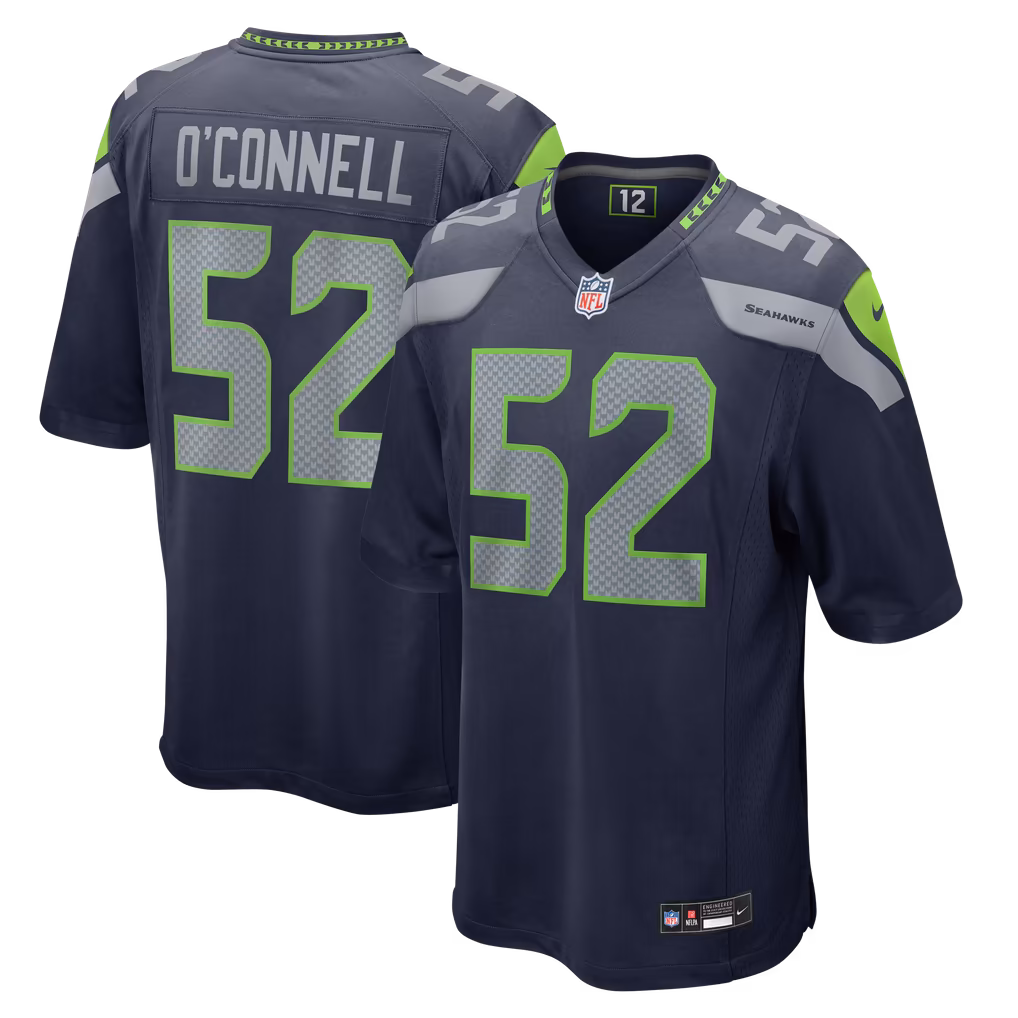 Men's Seattle Seahawks Patrick O'Connell Nike College Navy Team Game Jersey - U-jersey