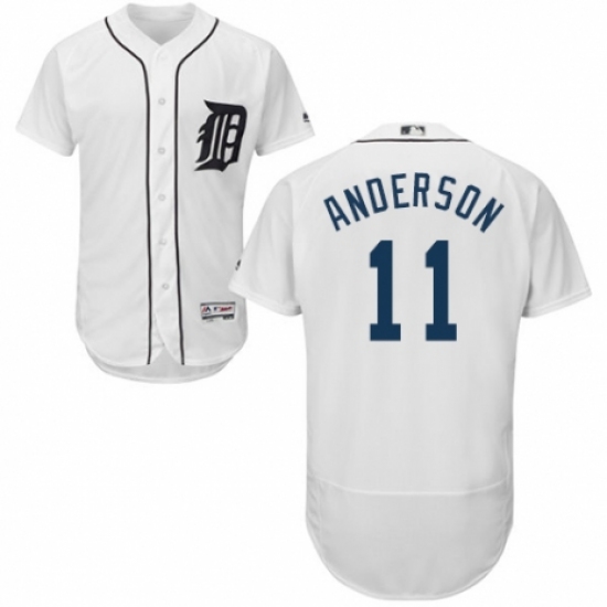 Men's Majestic Detroit Tigers #11 Sparky Anderson White Home Flex Base Authentic Collection MLB Jersey - Ujersey