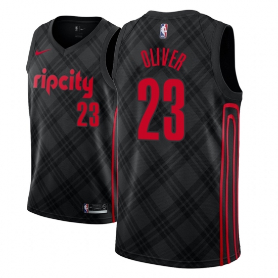 Men NBA 2018-19 Portland Trail Blazers #23 Cameron Oliver City Edition Black Jersey - Ujersey